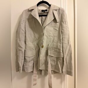 Talbots Light Gray Linen Safari Jacket